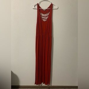 Charlotte Russe Burnt Orange Maxi Dress Large